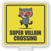 Chibi Catwoman Super Villain Crossing Sign Aufkleber (Vorderseite)