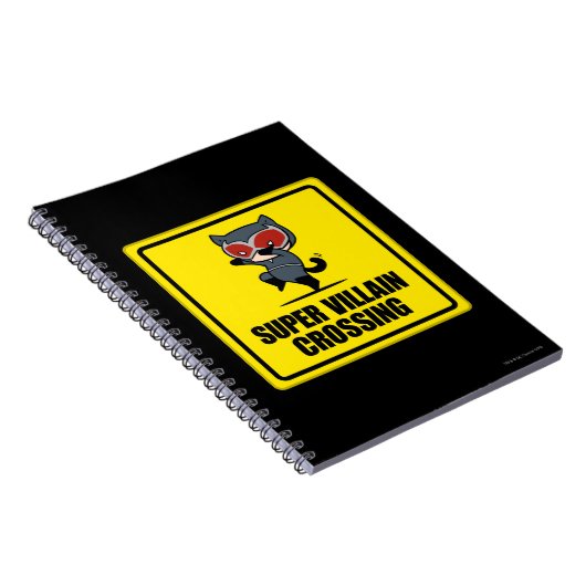 Chibi Catwoman Super Villain Crossing Sign Notizblock (Rechte Seite)