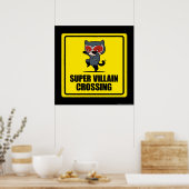 Chibi Catwoman Super Villain Crossing Sign Poster (Küche)