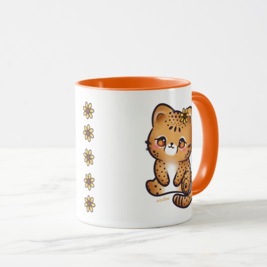 Chibi Cheetah Aritai Tasse (VorderseiteRechts)
