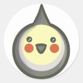 Chibi Cockatiel Runder Aufkleber (Vorderseite)
