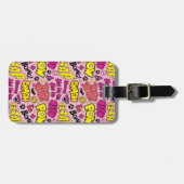 Chibi-Comic-Phrasen und Logos-Muster Gepäckanhänger (Vorderseite horizontal)