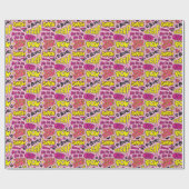 Chibi-Comic-Phrasen und Logos-Muster Geschenkpapier (Flach)