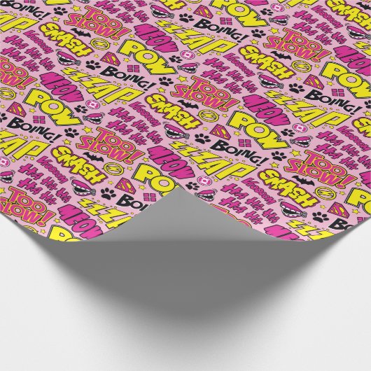 Chibi-Comic-Phrasen und Logos-Muster Geschenkpapier (Ecke)