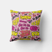Chibi-Comic-Phrasen und Logos-Muster Kissen (Rückseite)