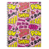 Chibi-Comic-Phrasen und Logos-Muster Notizblock (Vorderseite)