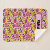 Chibi-Comic-Phrasen und Logos-Muster Sherpadecke (Vorderseite (Horizontal))