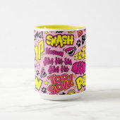 Chibi-Comic-Phrasen und Logos-Muster Tasse (Zentrum)