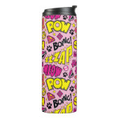 Chibi-Comic-Phrasen und Logos-Muster Thermosbecher (Nach links gedreht)