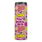 Chibi-Comic-Phrasen und Logos-Muster Thermosbecher (Rückseite)