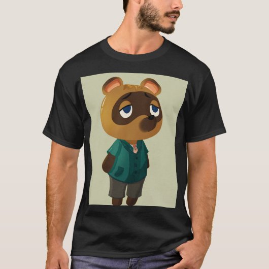 Chibi Cozy Tanuki Shopkeeper T-Shirt (Vorderseite)