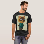 Chibi Cozy Tanuki Shopkeeper T-Shirt (Vorne ganz)