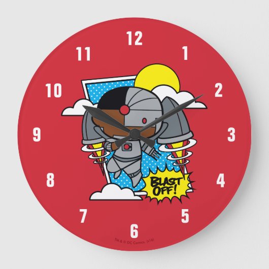 Chibi Cyborg blast ab! Große Wanduhr (Vorderseite)