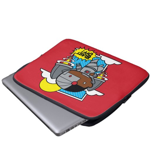 Chibi Cyborg blast ab! Laptopschutzhülle (Vorne Knopf)