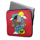 Chibi Cyborg blast ab! Laptopschutzhülle (Vorderseite Links)