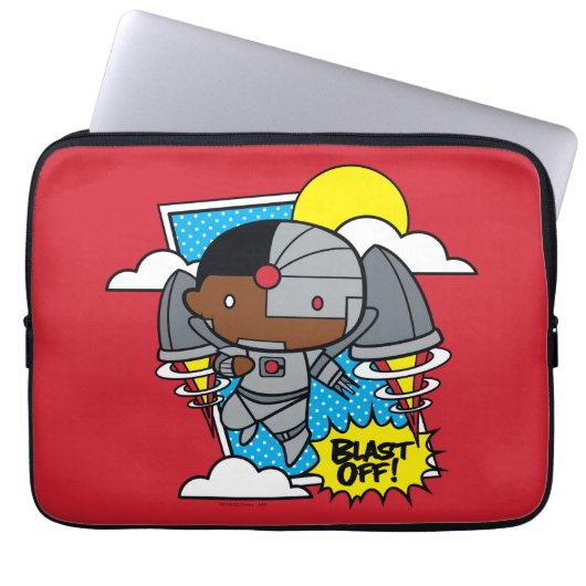 Chibi Cyborg blast ab! Laptopschutzhülle (Vorderseite)