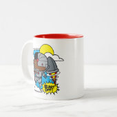 Chibi Cyborg blast ab! Zweifarbige Tasse (Vorderseite Links)