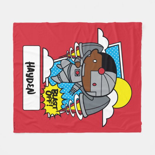 Chibi Cyborg Blast Off! Fleecedecke (Vorderseite (Horizontal))