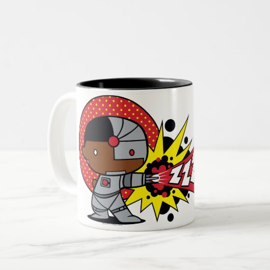 Chibi Cyborgs zybernetische Cannon Zweifarbige Tasse (Vorderseite Links)