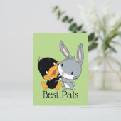 Chibi DAFFY DUCK™ & BUGS BUNNY™ Postkarte (Stehend Vorderseite)