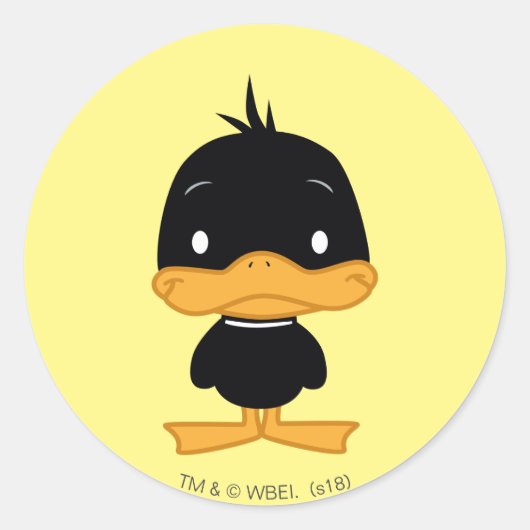 Chibi DAFFY DUCK™ Runder Aufkleber (Vorderseite)