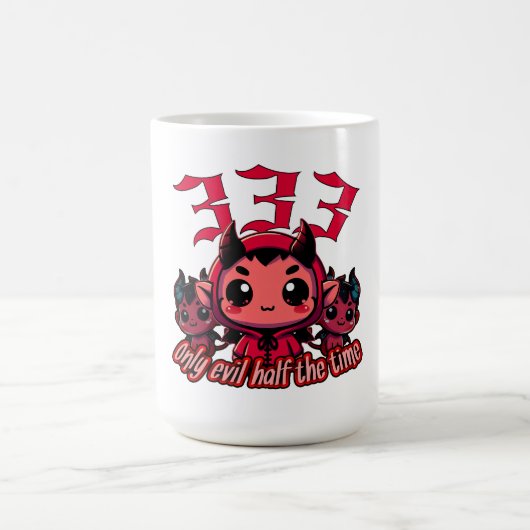 Chibi Devil - 333 Nur böse Hälfte der Zeit Kaffeetasse (Mittel)