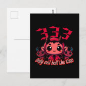 Chibi Devil - 333 Nur böse Hälfte der Zeit Postkarte (Vorne/Hinten)