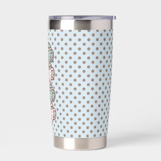 Chibi Dotty Teacup Stack Pink and Blue Thermobecher (Links)
