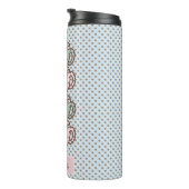 Chibi Dotty Teacup Stack Pink und Blau Thermosbecher (Nach rechts gedreht)