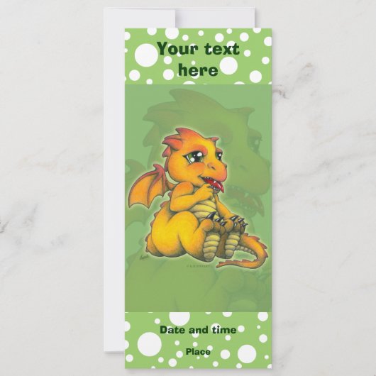 Chibi Drache Einladung (Vorderseite)