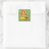 Chibi Dragon Quadratischer Aufkleber (Tasche)
