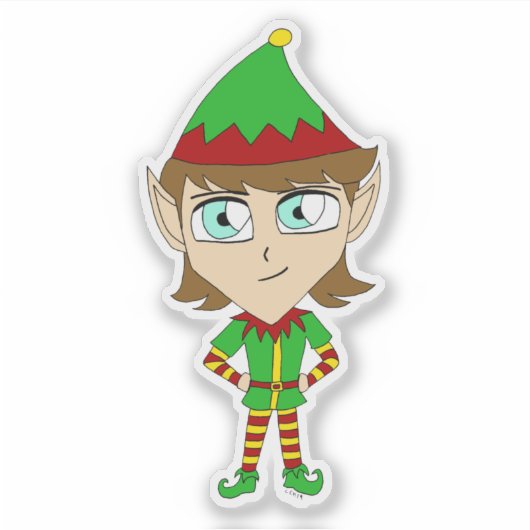 Chibi elf aufkleber (Vorderseite)