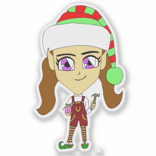 Chibi elf aufkleber (Vorderseite)