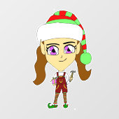 Chibi elf fensteraufkleber (Blatt)