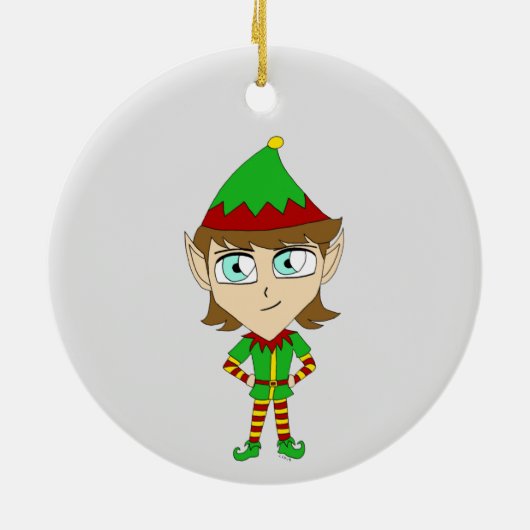 Chibi-elf-Keramik Keramik Ornament (Hinten)
