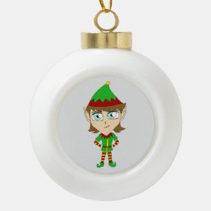 Chibi elf keramik Kugel-Ornament