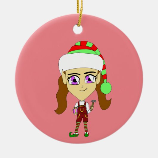 Chibi elf keramik ornament (Vorne)