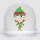 Chibi-elf-Keramik Schneekugeln (Vorderseite)