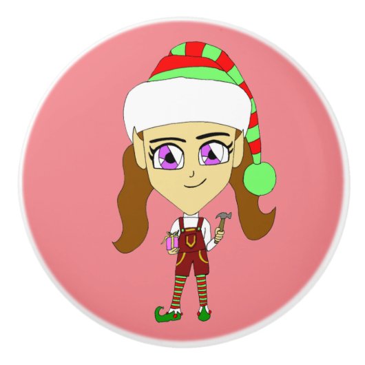 Chibi elf keramikknauf (Vorderseite)