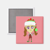 Chibi elf magnet (Vorderseite/Rückseite)