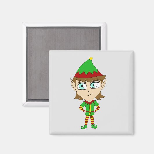Chibi-Elf-Magnet Magnet (Vorderseite/Rückseite)