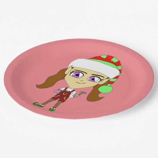 Chibi elf pappteller (Schrägansicht)