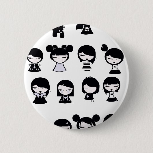 Chibi Emo Goth Button (Vorderseite)