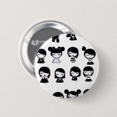 Chibi Emo Goth Button (Vorne & Hinten)