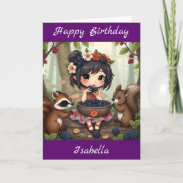Chibi Fairy Birthday | Farbseite Karte