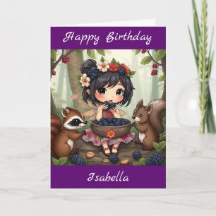 Chibi Fairy Birthday   Farbseite Karte