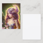 Chibi Fairy Girl mit Atemberaubendem Langhaar Visitenkarte (Vorne/Hinten)