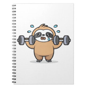 Chibi Faultier Fitnessstudio Misserfolg � Cute Kaw Notizblock
