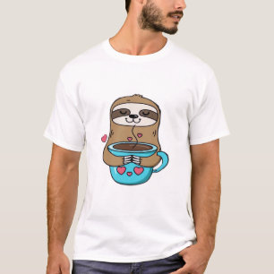 Chibi Faultier Kaffeeliebhaber � Cute Kawaii Fault T-Shirt