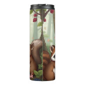 Chibi-Fee, die mit Waldtieren Brombeeren isst Thermosbecher (Rückseite)